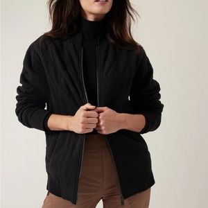 NWT! Black Athleta Quilted Bomber Jacket